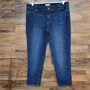 J Jill Jeans Size 18 Slim Boyfriend Straight Mid Rise Dark Wash Stretch Denim